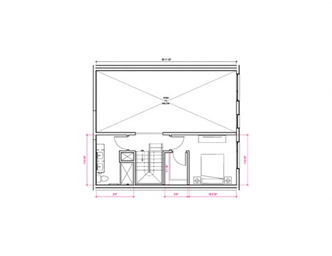 Floor plan for 1 bed, 2 baths, 994 sqft
